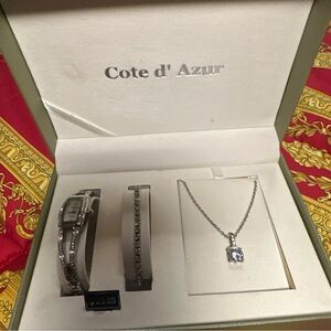 Silver Women's Watch and Jewelry Set